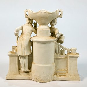 Jardinera de Porcelana Biscuit Estilo Clásico con Figuras - imagen 5