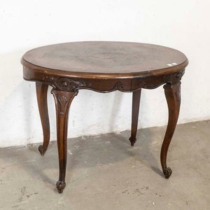 Mesa Oval Luis XV Tallada con Marqueterie - Detalles de Conservación - imagen 1