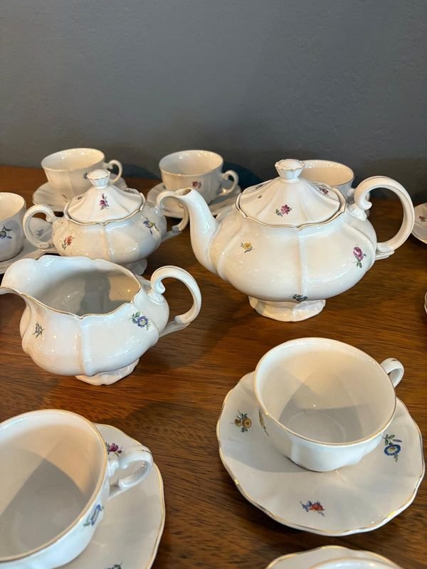 Juego de Té Olmos con flores azules - imagen 2