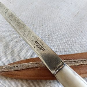 Cuchillo Verijero Christofle Aparis con Vaina de Cuero y Cabo de Guampa - imagen 3