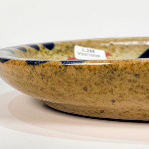 Centro de cerámica oval gris con pez azul, 32 x 19 cm - imagen 2