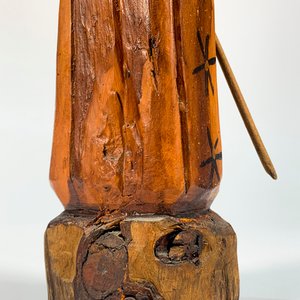 Talla Religiosa de San Francisco de Asís en Madera con Bastón y Palomas - imagen 5