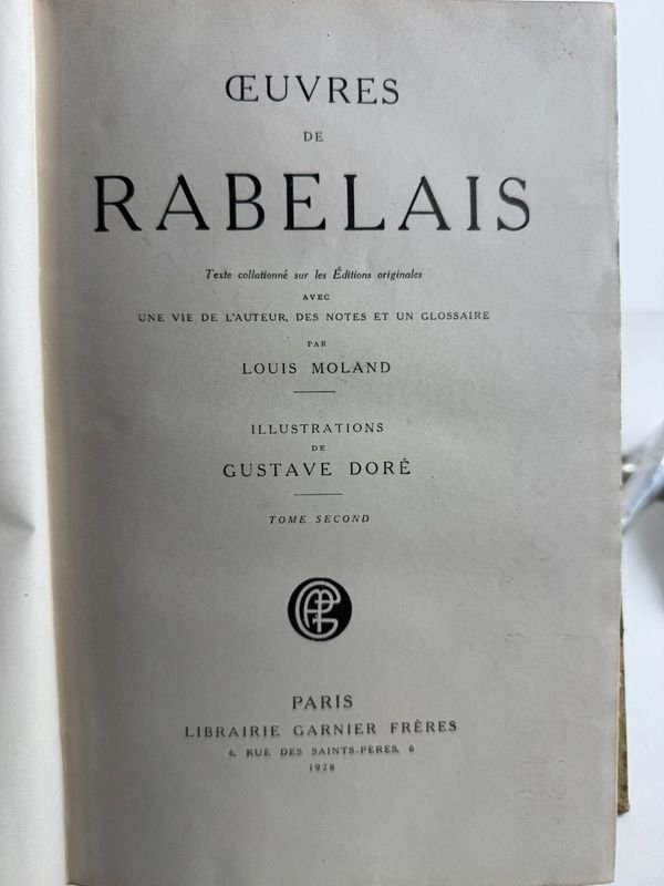 Libro raro de François Rabelais, edición de Louis Moland con ilustraciones de Gustave Doré - imagen 3