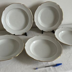 Juego de 5 Platos Hondos de Porcelana Alemana Hutschenreuther Bavaria "Ingeborg" - imagen 2