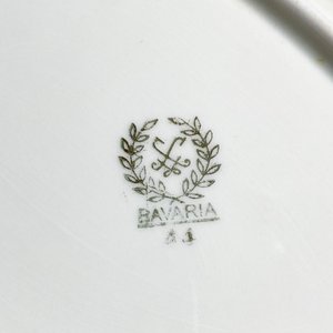 Juego de 3 Fuentes Ovales de Porcelana Bavaria con Flores y Borde Dorado - imagen 4