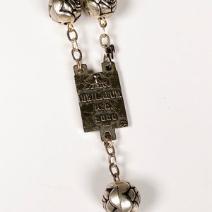Dos Rosario de Cristal Morado y Cuentas Metálicas con Cruces - imagen 5