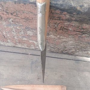 Cuchillo Antiguo de Hoja de Tijera de Esquilar Inglesa con Funda de Cuero - imagen 3