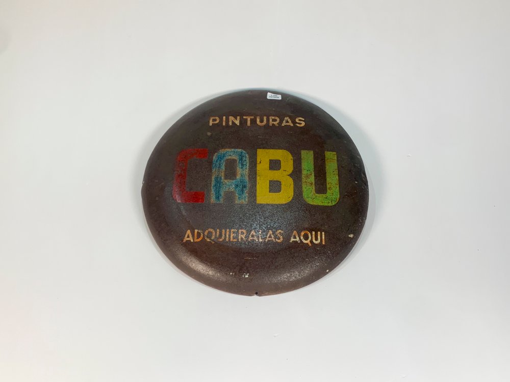 Cartel Circular de Chapa "Pinturas Cabú" - 40 cm Diámetro