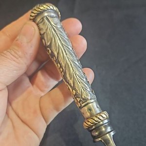 Cuchillo de Caza Antiguo Martinez Hnos. con Cabo de Plata y Oro - imagen 6