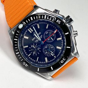 Reloj Breitling Chronomat Caballero Malla Goma Naranja - imagen 3