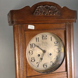Reloj de Pared con Caja de Roble, Completo y Funcionando - imagen 4