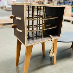 Set de Mesa Ratona y Botellero de Madera con Diseño Nórdico - imagen 3
