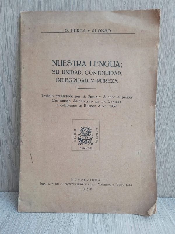 Lote siguiente: Facsimil de La Lengua su Integridad y Pureza, Estudio de 1939