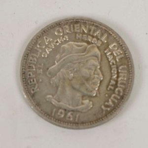 Lote siguiente: Moneda de Plata "El Gaucho" 1961 - 10 Pesos Uruguayos