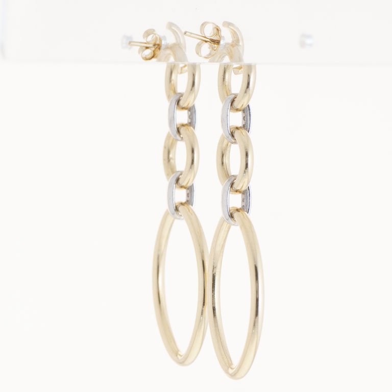 Pareja de aretes de oro 18K con brillantes - imagen 2