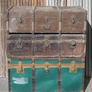 Lote de 3 baúles antiguos de viaje - imagen 2