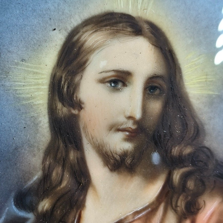 Miniatura pintada a mano del Sagrado Corazón - imagen 7