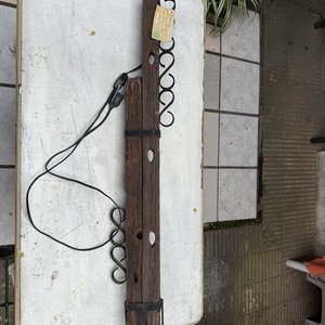 Lámpara de Pie Rústica de Madera Maciza y Hierro Forjado - imagen 6
