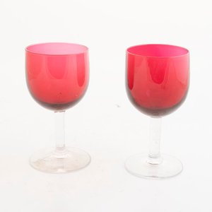 Juego de 9 Copas de Cristal Color Rubí - 12cm de Altura - imagen 3