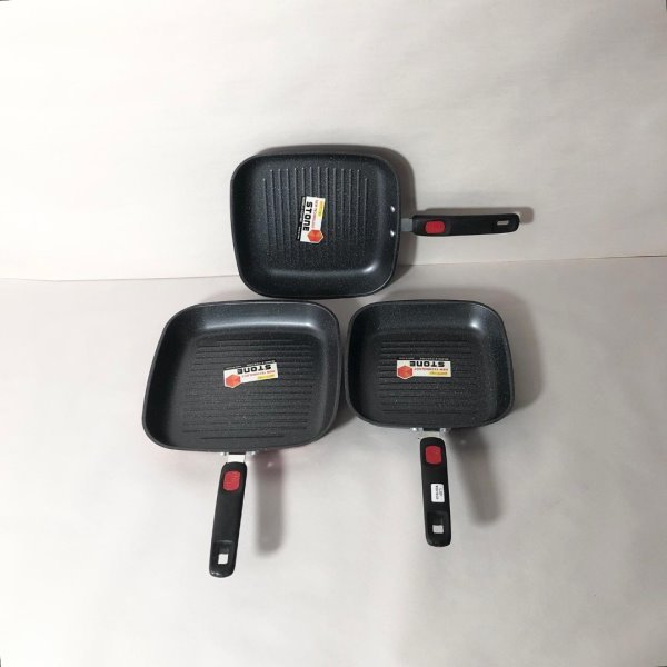 Set de 3 Planchas Grill Antiadherentes "Stone"
