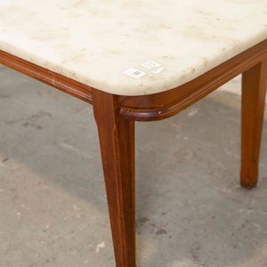 Mesa de Living con Tapa de Mármol y Estructura de Madera - imagen 3