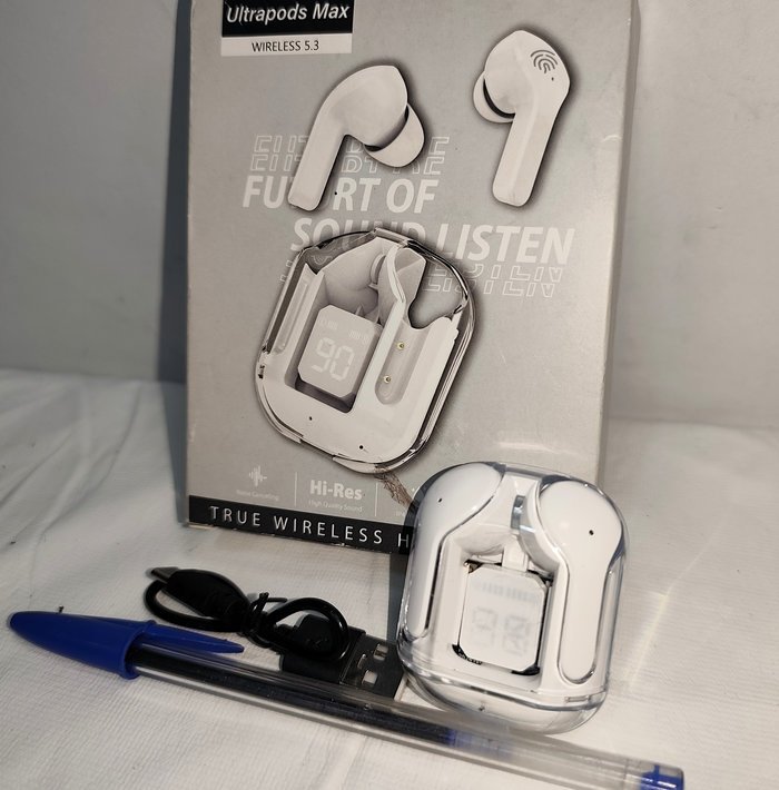Auriculares Inalámbricos Ultra Pods Max con Bluetooth, Manos Libres y Pantalla LED - Gris
