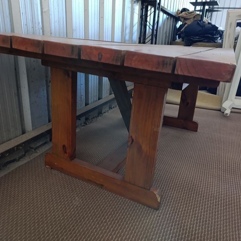 Mesa rectangular en madera maciza para barbacoa o exterior - imagen 3