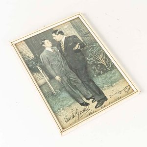 Lote siguiente: Lámina de Carlos Gardel e Irineo Leguisamo Firmada 1931