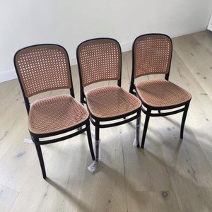 Juego de 3 Sillas de Comedor Estilo Rattan - imagen 1