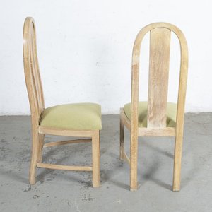 Par de Sillas de Roble Americano con Respaldo Alto y Asiento Verde - imagen 3