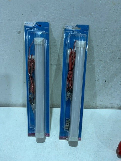 2 Tubos LED Portátiles 12V con Pinzas Cocodrilo