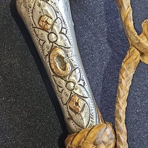 Rebenque de Tiento Fino con Apliques de Plata y Oro - imagen 7