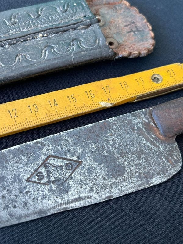 Cuchillo de campo antiguo y raro Marca Sapo - imagen 2