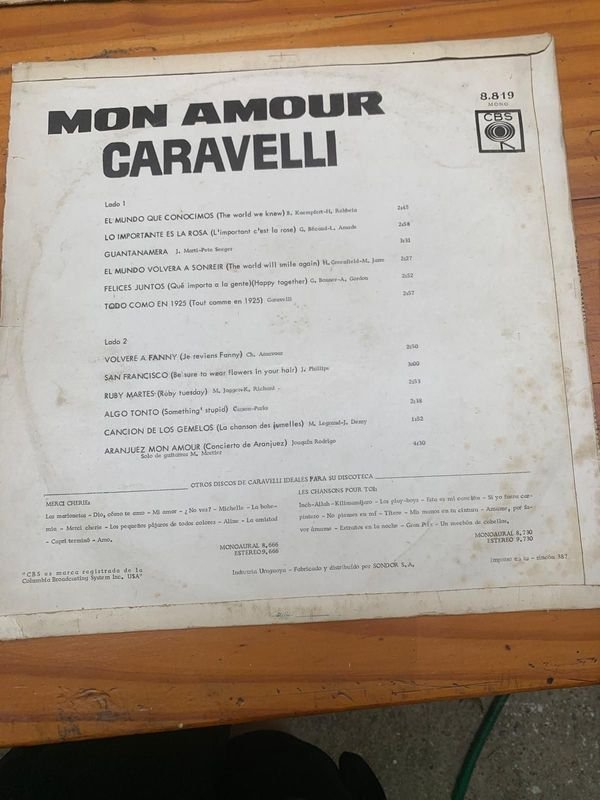 Vinilo Mon Amour Caravelli - Álbum de Vinilo Raro - imagen 2