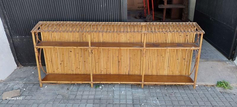 Estante en madera y caña de diseño antiguo - imagen 2