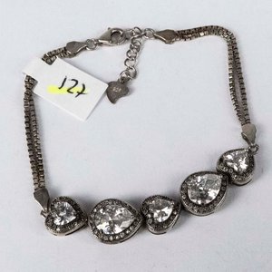 Pulsera de Plata con Piedras Transparentes - imagen 1
