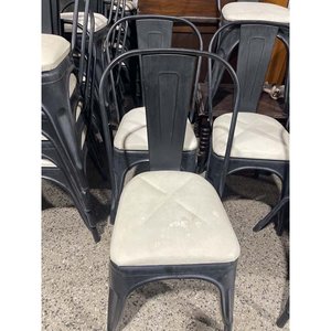 Seis Sillas de Metal con Asiento Tapizado Estilo Industrial - imagen 2