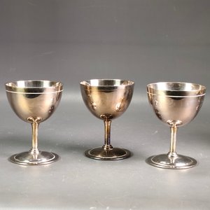 Seis Copitas "Elkington Plate" de Plata Antigua - 8.5cm Alto - imagen 4
