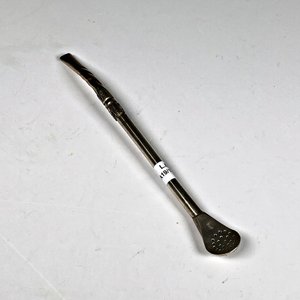 Bombilla Criolla Curva de Plata con Grabados - imagen 2
