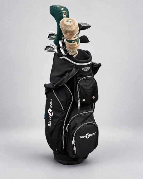 Bolso de Golf Top Flite con 10 Palos Callaway, Carrito y Accesorios