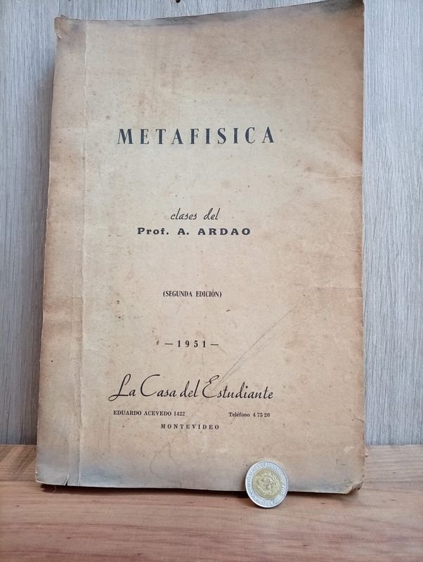 Libro "Metafísica" Escrito a Máquina por el Prof. A. Ardao - Montevideo 1951