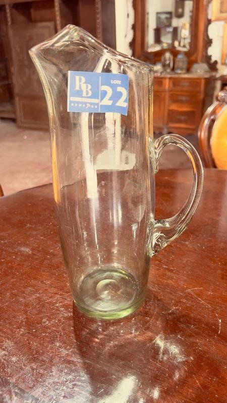 JARRA VIDRIO SOPLADO CON ASA - Vaso de vidrio claro con asa - imagen 1