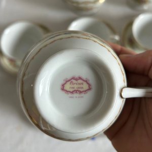 Juego de Té de Porcelana "Orion" - Azucarero, Lechera y 6 Tazas con Platillos - imagen 6