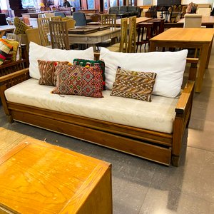 Diván de Madera con Almohadones Estilo Étnico - imagen 1