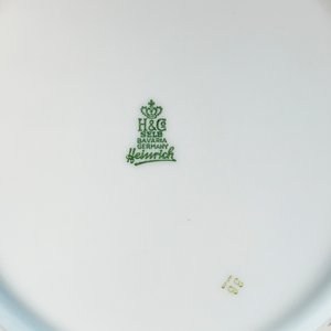 Diecisiete Platos Llanos de Porcelana Bavaria Blancos con Hojas - imagen 2