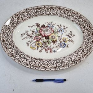 Juego de 3 Fuentes Ovaladas Harvard Empire England con Flores - imagen 5