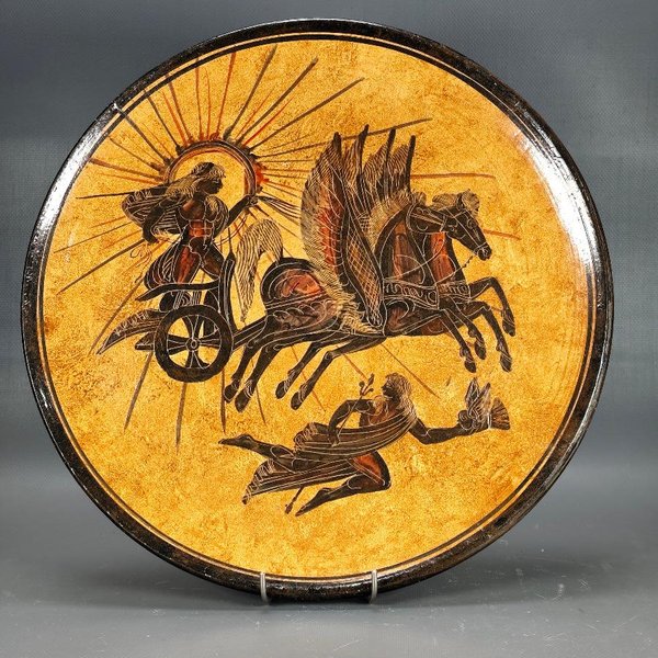 Plato Decorativo Griego Clásico Pintado a Mano - 33cm - imagen 1