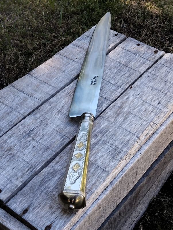 Cuchillo de Solingen con Alpaca y Bronce - imagen 3