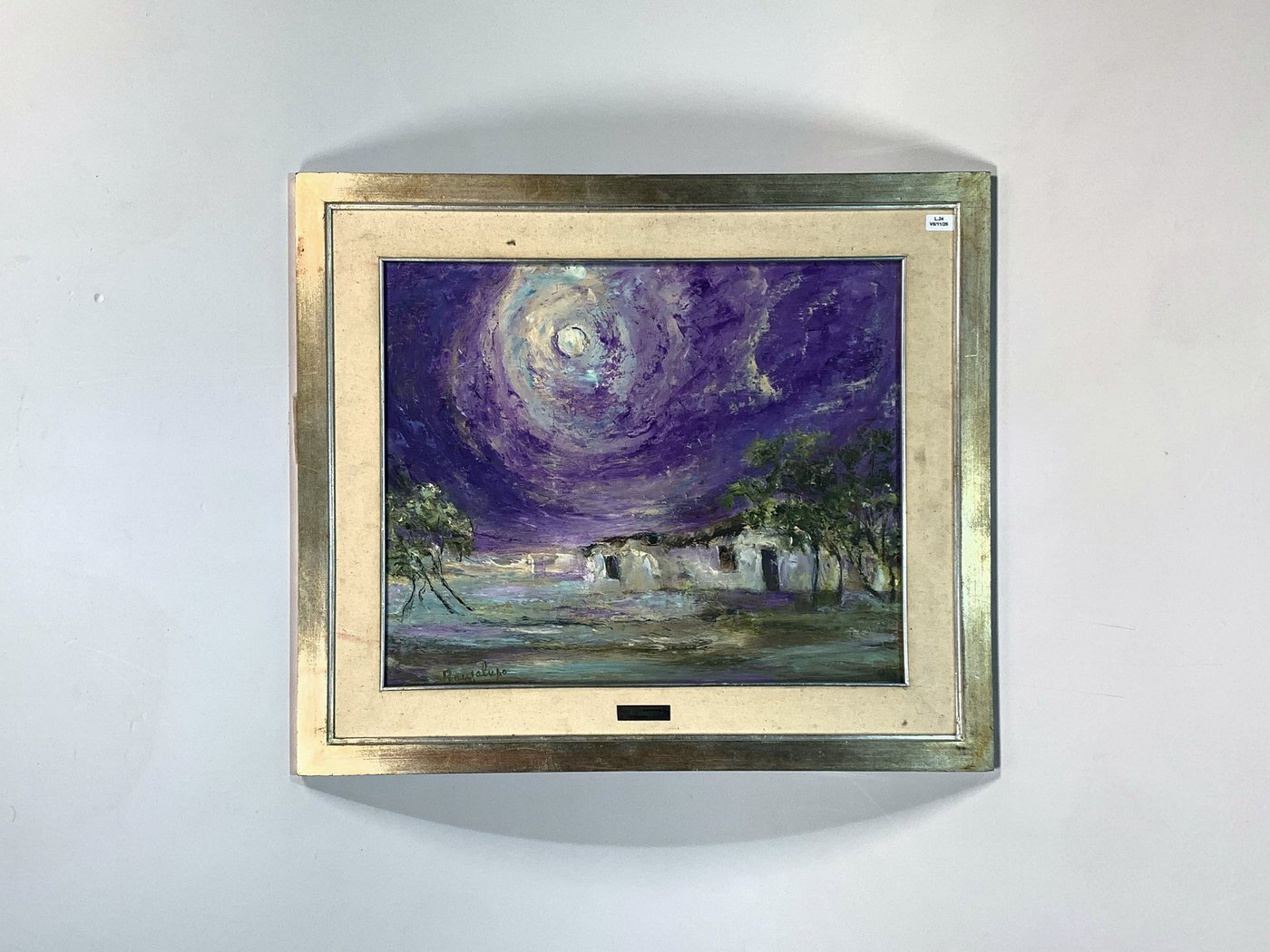 Cuadro Acrílico "Paisaje Campestre Nocturno" Firmado Olga Bacigalupo