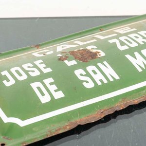 Chapa Esmaltada Antigua "Calle Jose Zorrilla" - imagen 2